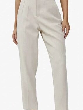 Zara, High-Waisted Trousers, Cream/Stone, Size S